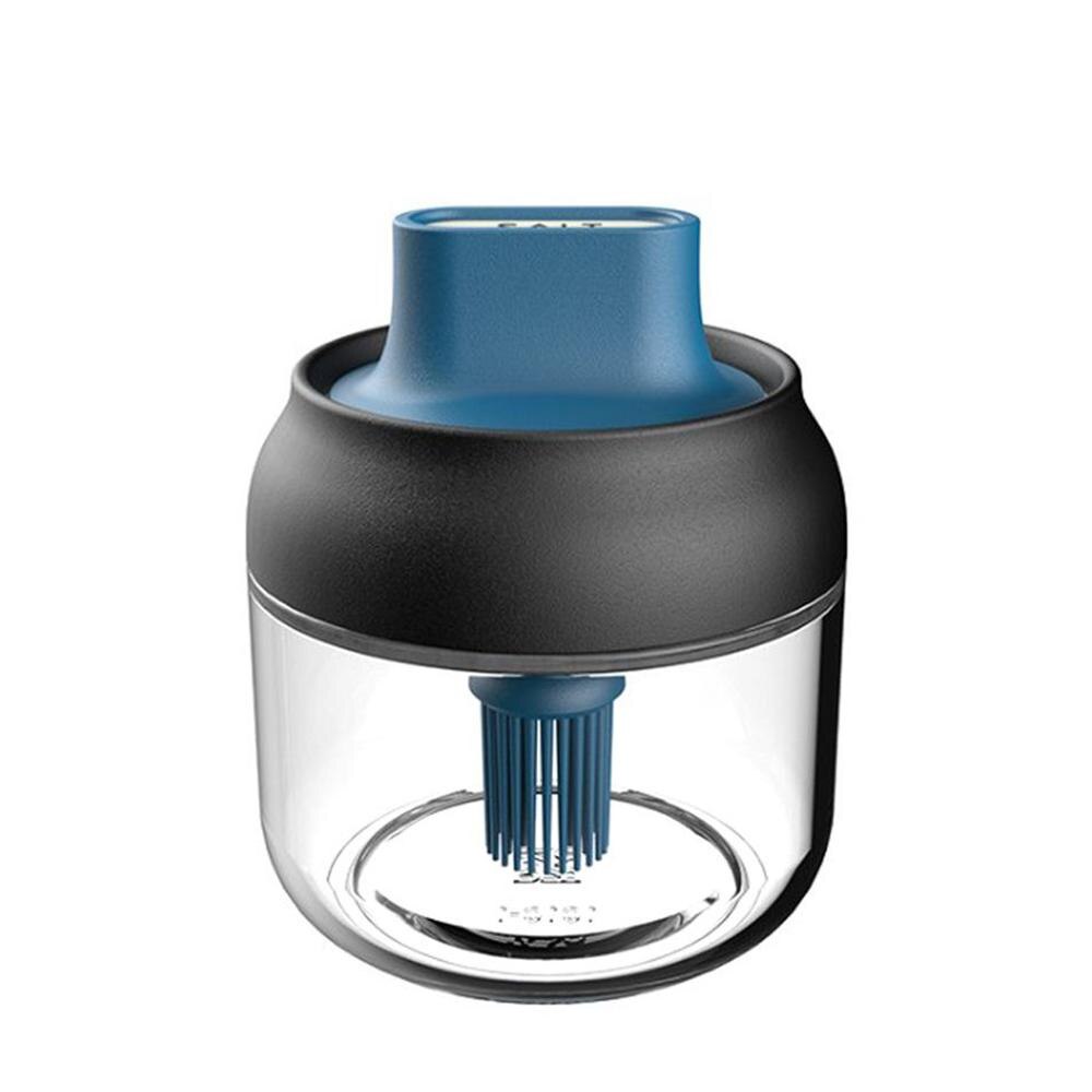 Récipient à condiments en verre hermétique boîte d'assaisonnement sel sucre huile miel bouteilles de stockage avec cuillère et couvercle pots à épices de cuisine: Blue Oil Jar 280ml