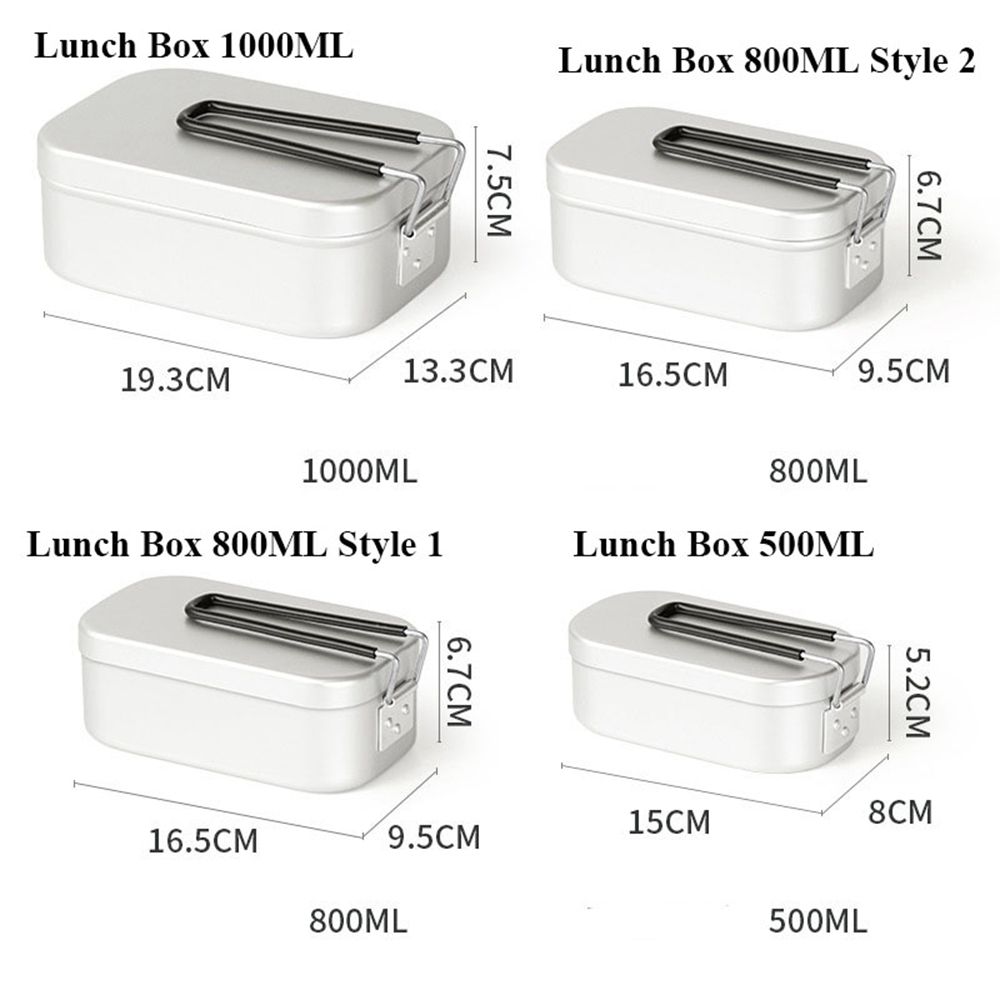 Aluminium Legierung Reise Werkzeug Geschirr Camping essen Containe Edelstahl Picknick Kasten Breafast Lagerung Mittagessen Kasten