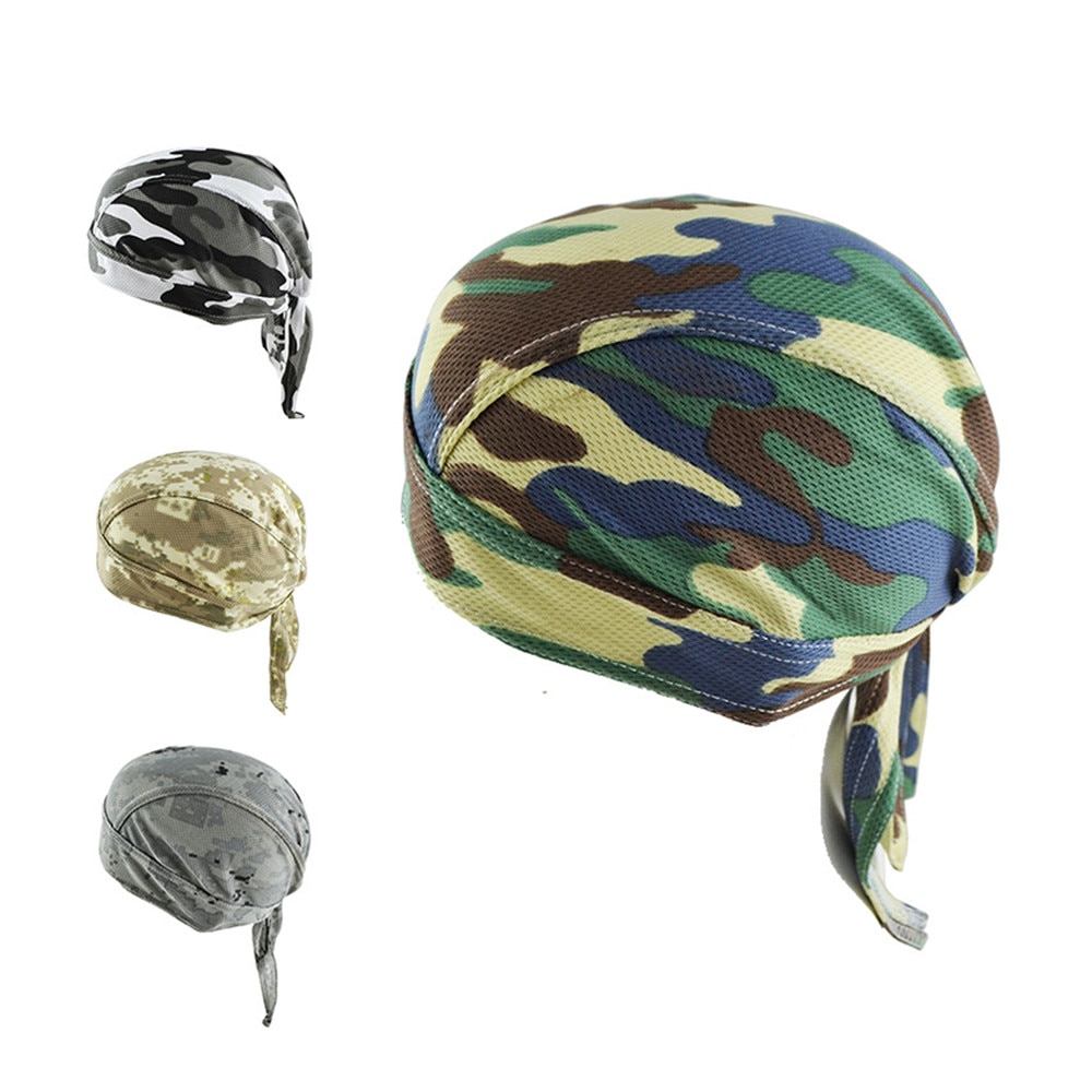 Helisopus pirat hat camouflage mønster mesh åndbar lang hale cap unisex pandebånd mænd biker cap