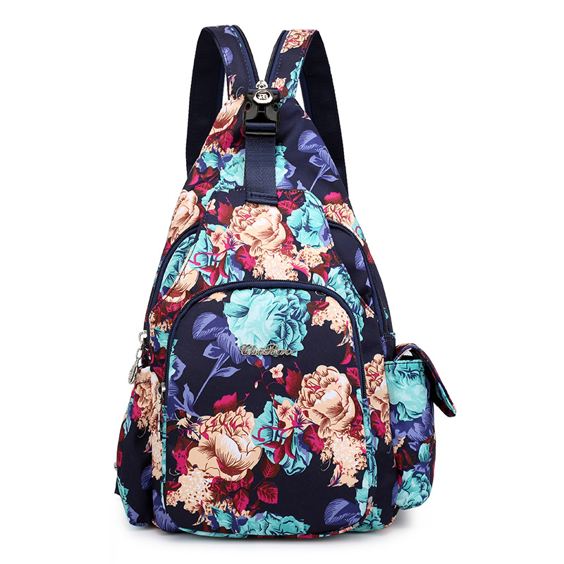 Blomstertryk blomst skuldertaske crossbody tasker brystposer carteiras de cintura multifunktionel kvinders rygsæk: Drømmeblomst