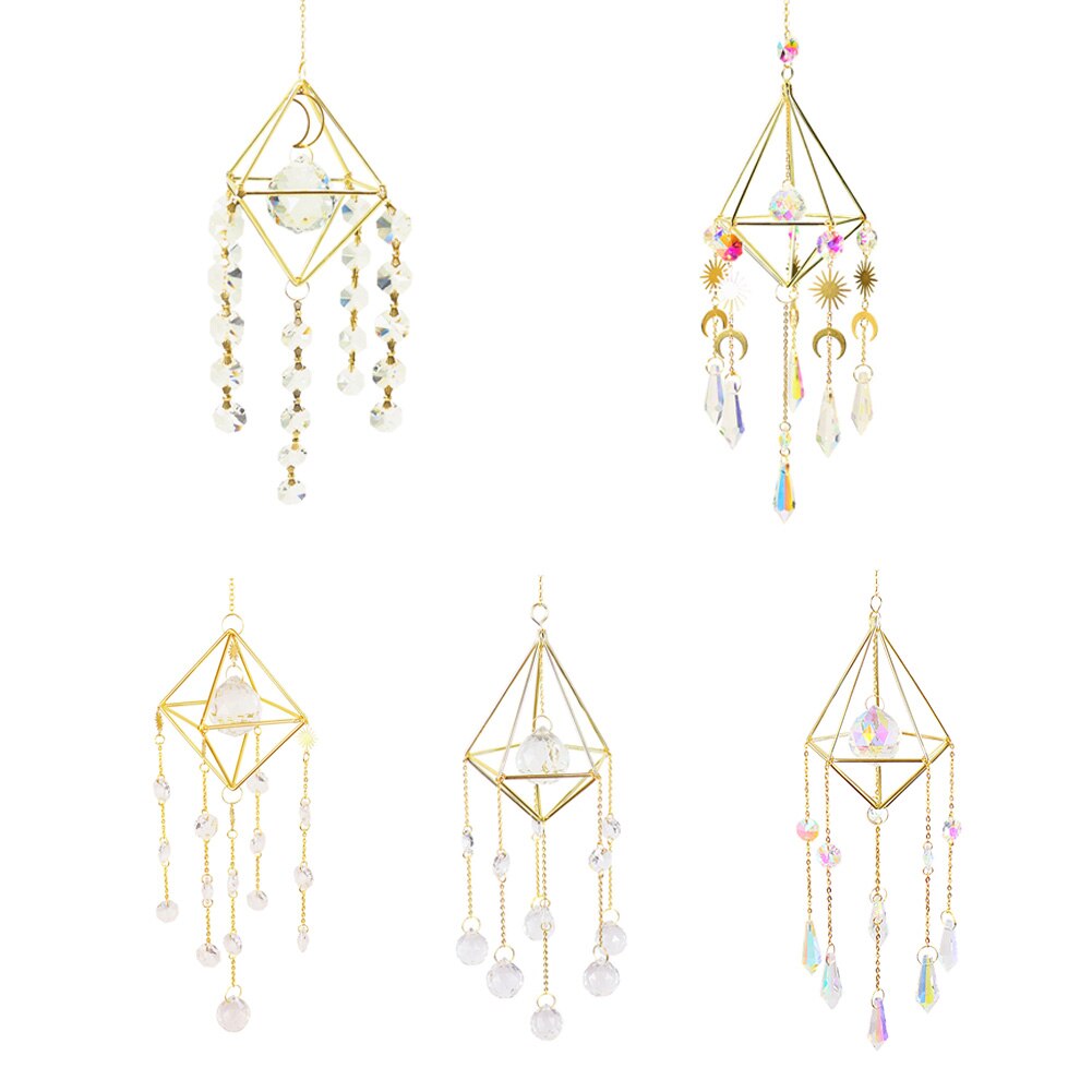 Crystal Wind Chime Suncatcher Prism Rainbow Light Chaser Garden Hanging Window Terrace Pendant Home Decoration