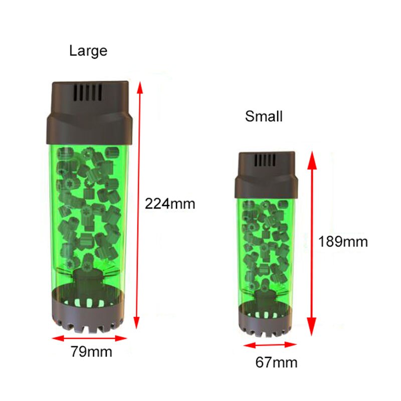 Filtro de cama móvil fluidizado para acuario, filtro de burbuja Bio Media, filtro de esponja para tanque de peces con ventosa, piedra de aire y filtro de esponja
