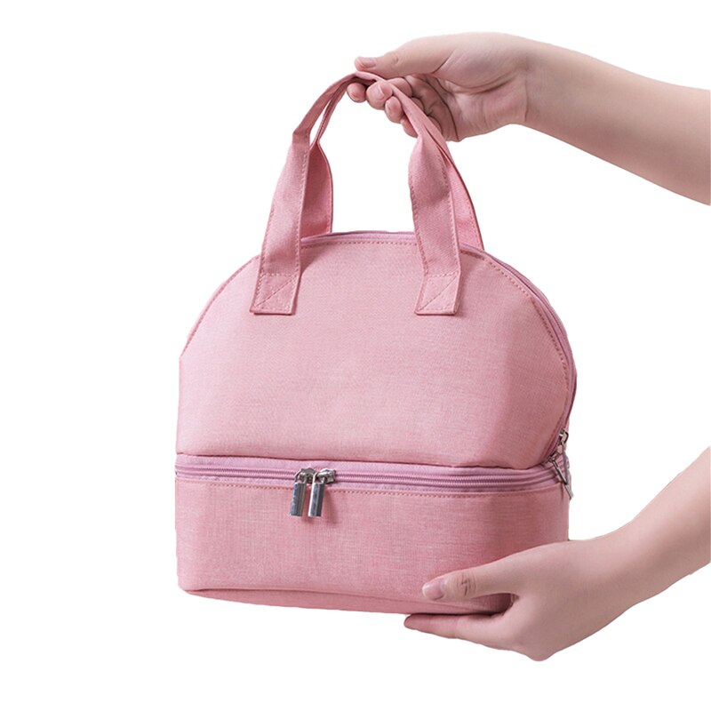 Herbruikbare Thermische Geïsoleerde Tas Lekvrije Effen Kleur Lunch Tote Eenvoudige Grote Capaciteit Tote Voor Kinderen Volwassenen