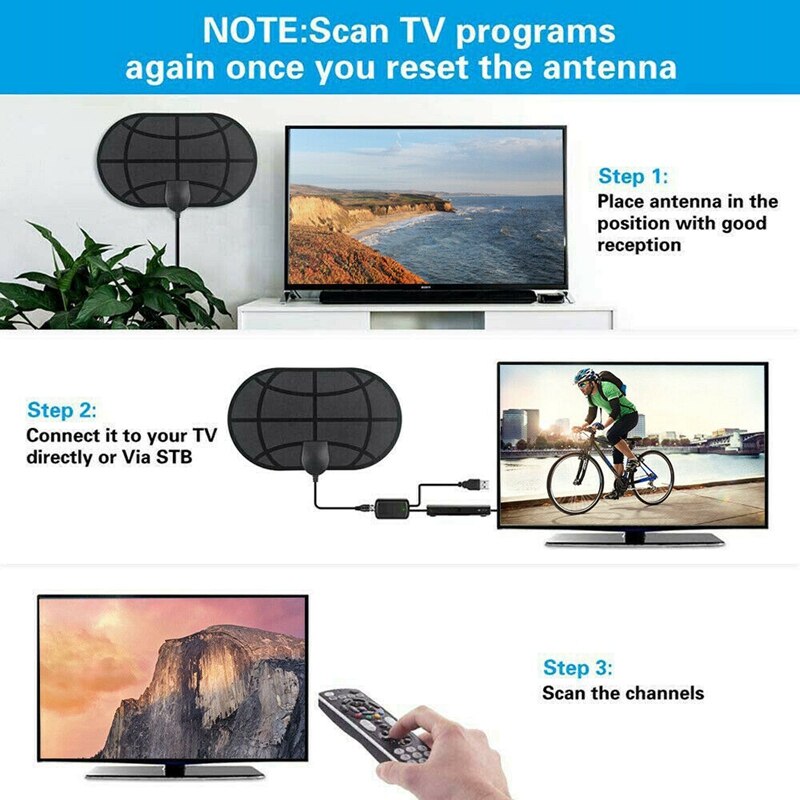 HDTV Antenna 4K Digital HDTV Indoor TV Antennas with Signal Booster Indoor HD TV Aerial