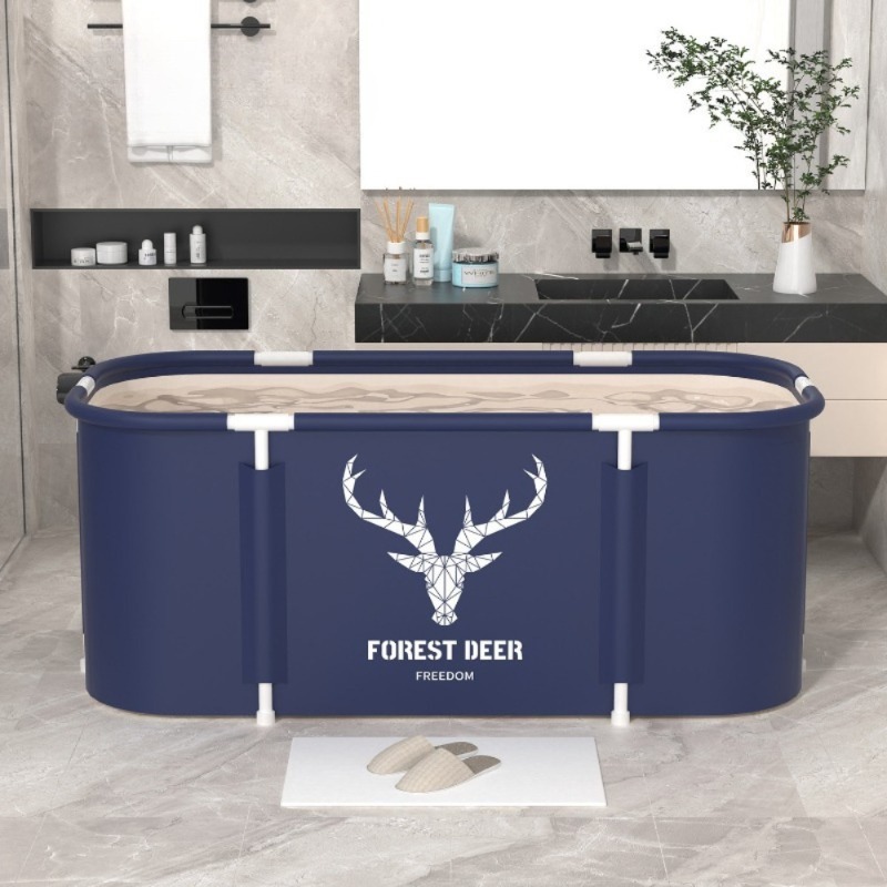 Bath Bucket Adult Foldable Bath Bathtub Thickened Household Bathtub Save Space Double Person Bath Tub Free Assembly Ice Bucket: light green