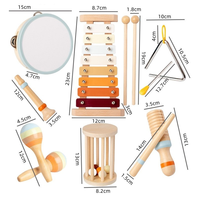 Baby-Musikinstrumente, Montessori-Holzspielzeug, Percussion-Xylophon-Set für Kleinkinder, pädagogische im Vorschulalter