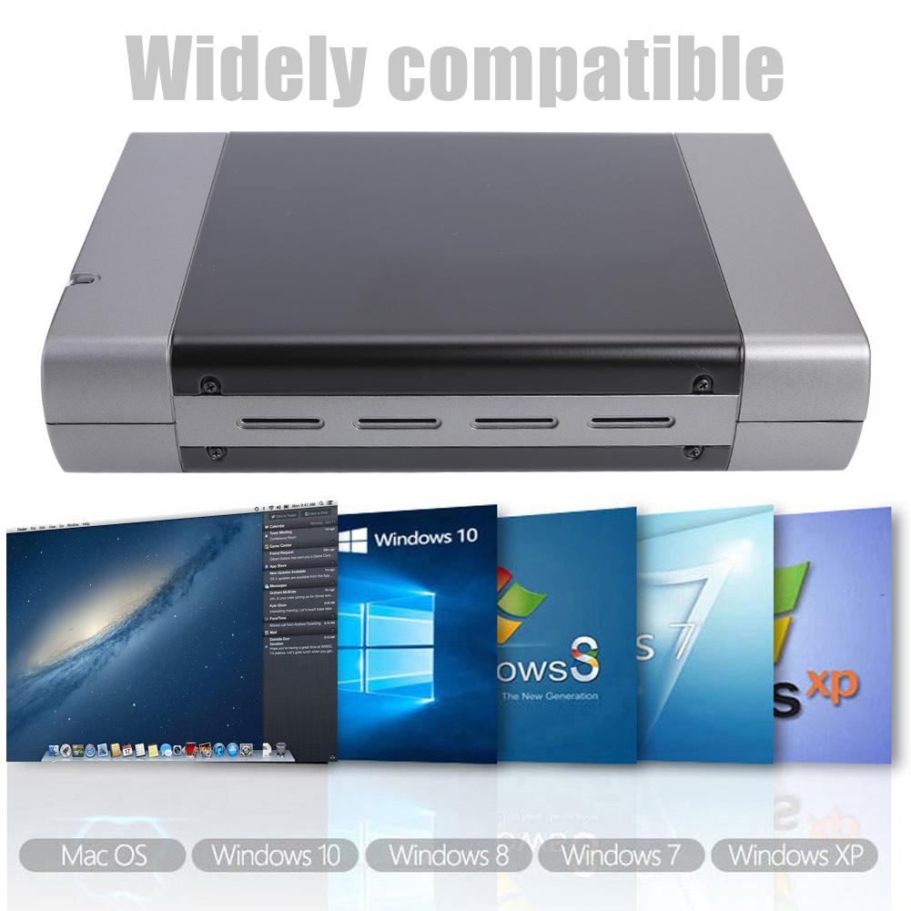 5.25 inch Aluminum Alloy Hard Disk Case Portable Upper and Lower Cover Structure USB3.0 to SATA USB-B Adapter Support 8T