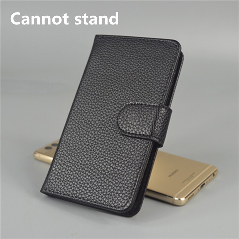 For LG K8 Lte K350 K350E K350N 5.0" K 8 4G Lichi Texture Leather Case Pouch Flip case with 2 Card Holder and pouch slot: black