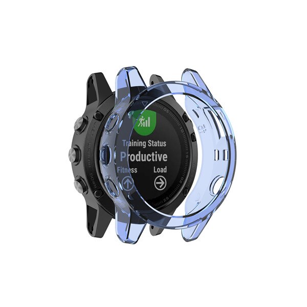 Suave Ultra-Delgado cristal claro TPU Protector cubierta para Garmin Fenix 5 5S 5X GPS Smart watch accesorios Fenix5 carcasas: Blue / For Garmin Fenix 5