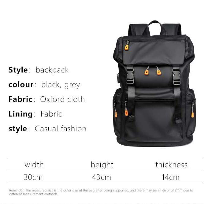 2022 Men Backpack Multifunctional Waterproof Backpacks 15.6 Inch Laptop Bag Man USB Charging Travel Bag Large Capacity