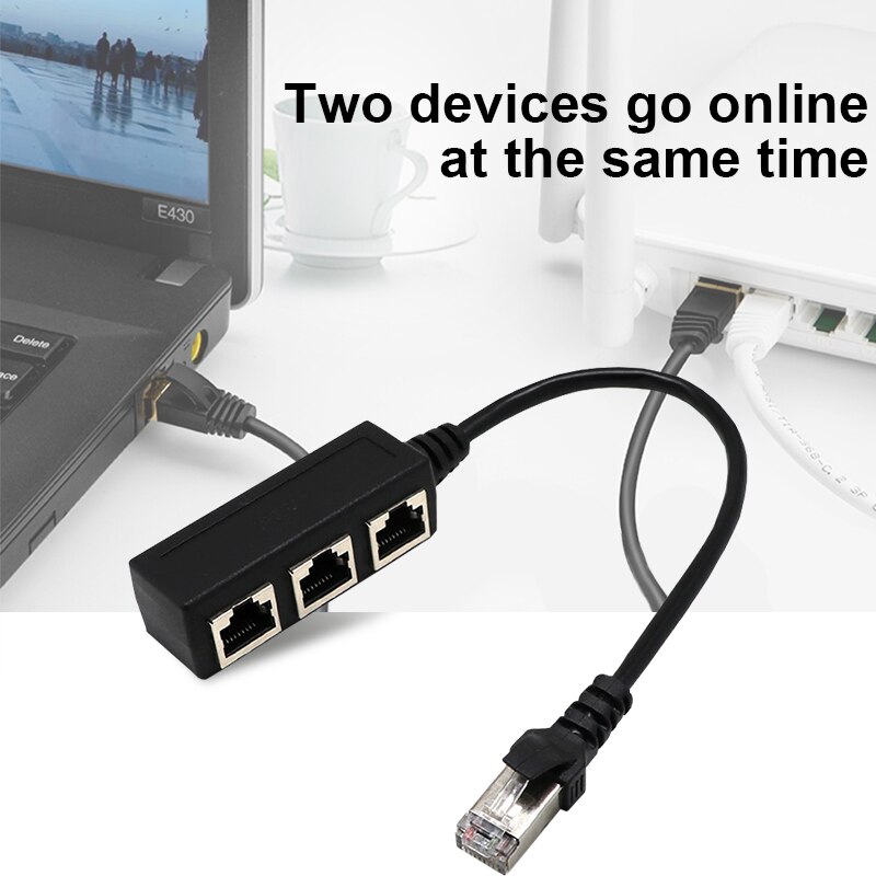 RJ45 Splitter Ethernet Network RJ45 1 Male to 3 Female Connector Adapter Networking Extension Cable Adapter Network Plug