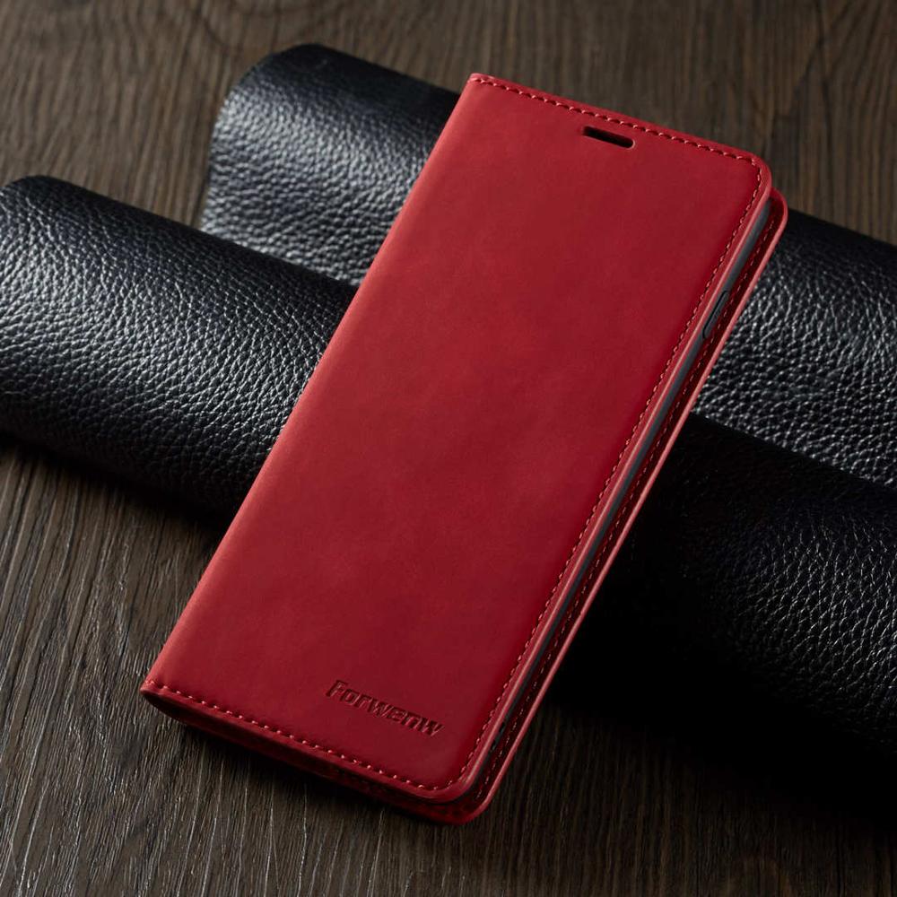 Magnetic Flip Leather Phone Case For Samsung Galaxy A7 A750 A8 A530 A6 Wallet Card Holder Back Cover Coque Fundas: For Galaxy A530 / Red