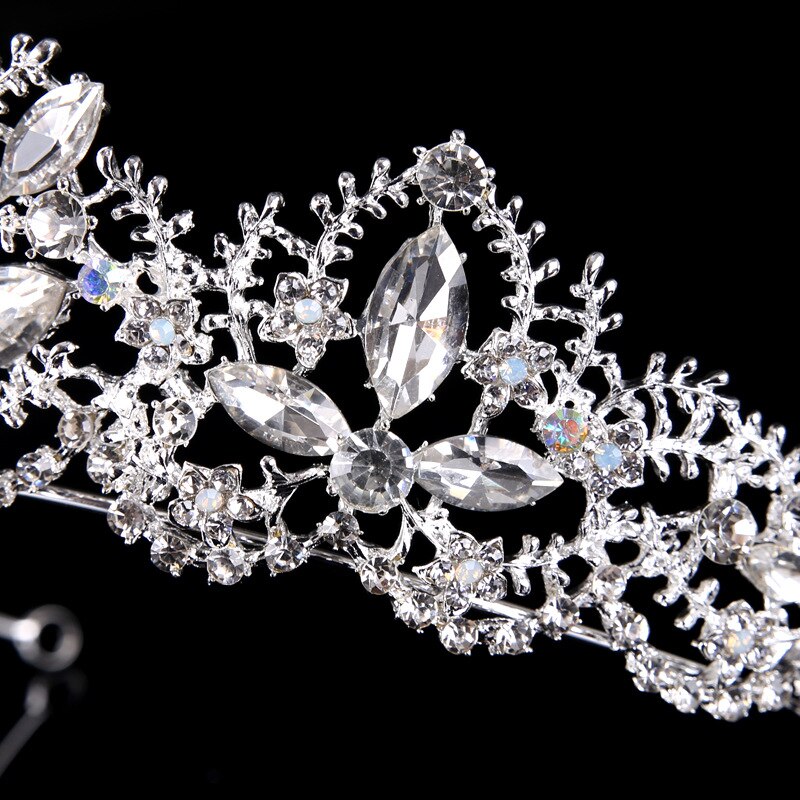 Baroque luxe argent plaqué cristal AB couronne de mariée diadèmes strass diadème diadème pour mariée bandeaux accessoires de cheveux de mariage