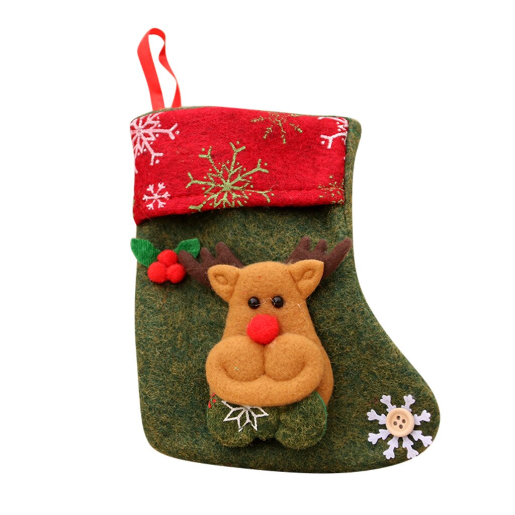 Jaar Kerst Kous Sack Xmas Candy Bag Kerst Decoraties Voor Thuis Sok Kerstboom Decor #50G: D