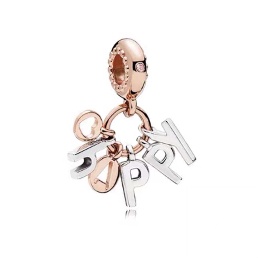 Ciondolo con doppio pendente a forma di cuori intrecciati scintillanti, adatto per bracciale originale europeo in argento sterlina 925, regalo di gioielli da donna pregiati fai da te: giallo