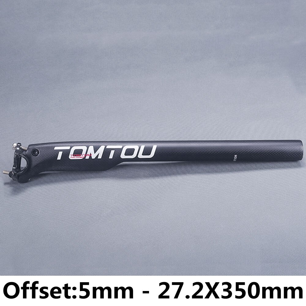 Tomtou carbonvezel fietszadelpen fietsonderdelen 3k mat wit offset 0mm 5mm 20mm diameter 27.2mm 30.8mm 31.6mm: 5mm 27.2 x 350mm