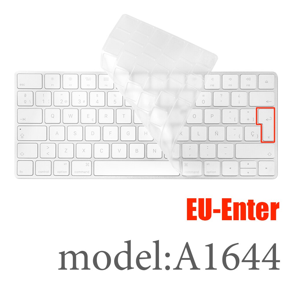 Silicone Keyboard cover Protector Skin Desktop PC For imac EU US For Apple Bluetooth Wireless keybord MLA22LL A1644 A1314: EU-Enter A1644