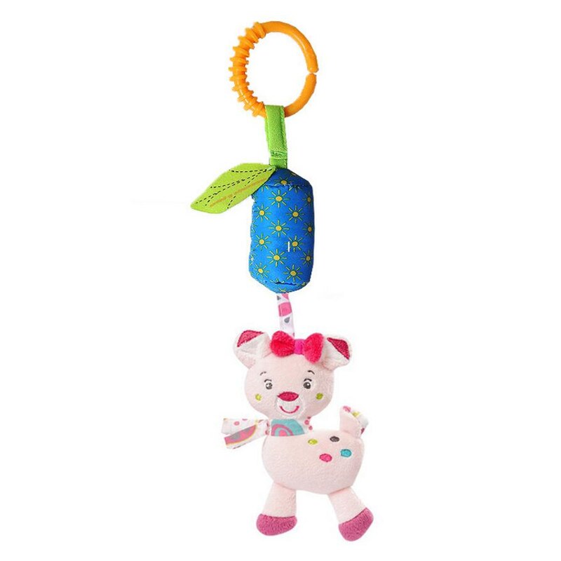 Baby Rattle Toys Bed Stroller Hanging Animal Musical Mobile bell Infant Educational Toys pull shock Rattles Baby 20% off: D