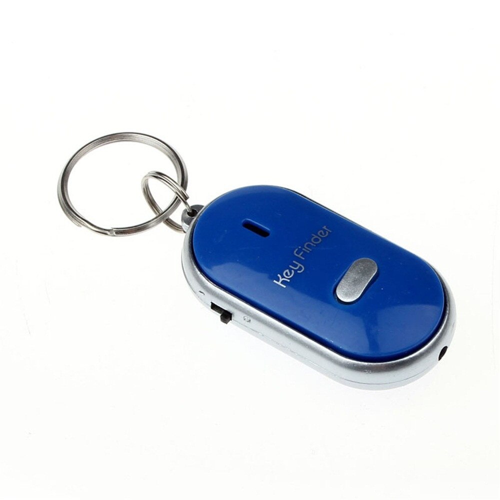 Led Light Torch Remote Sound Control Lost Key Fob Alarm Locator Keychain Whistle Finder Old Age Anti-lost Alarm: Blue 