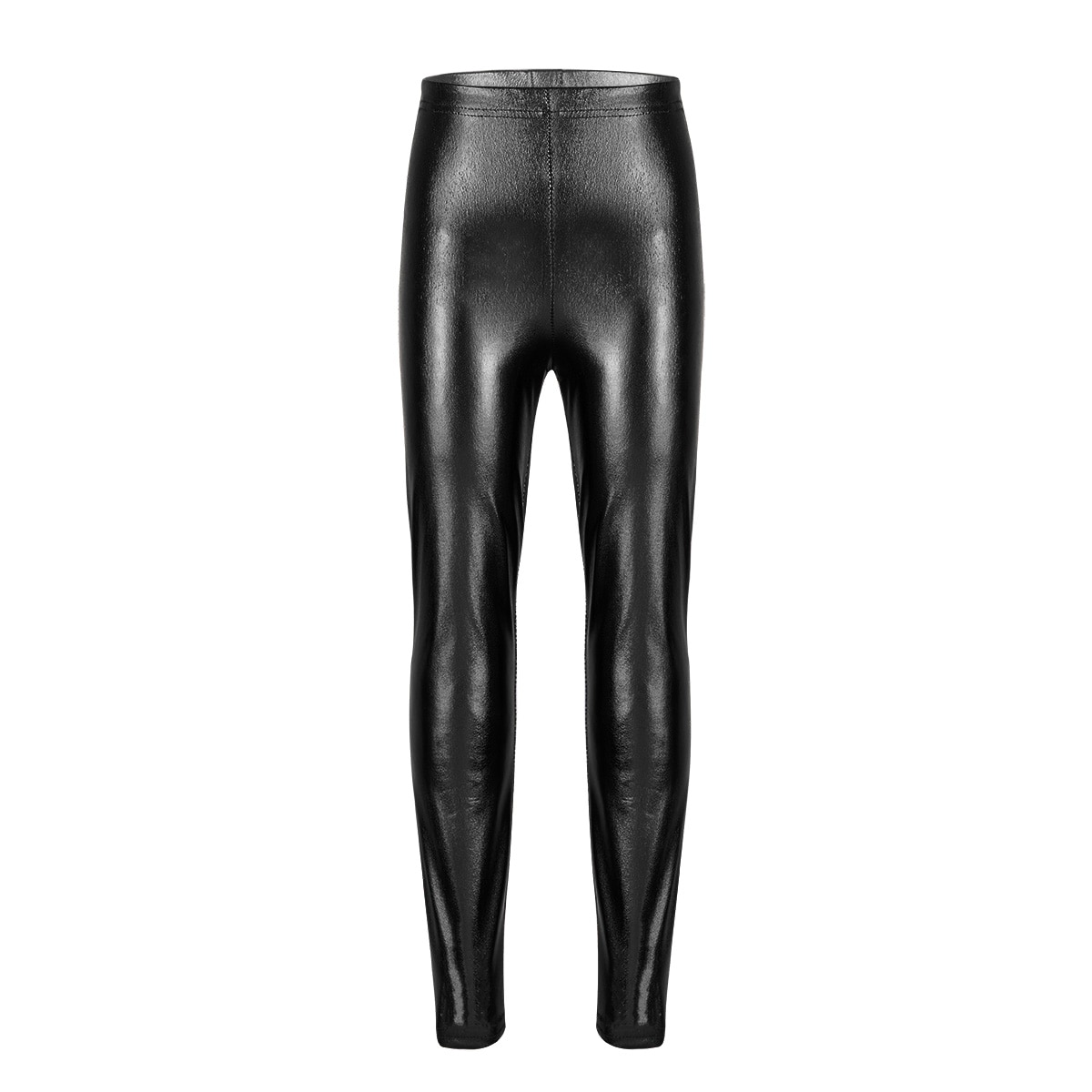 Jungen und mädchen, glänzende, metallische röhrenhosen, elastische bleistifthosen-Gamaschen für kinderaufführungen, tanzkostümich: Schwarz / 10