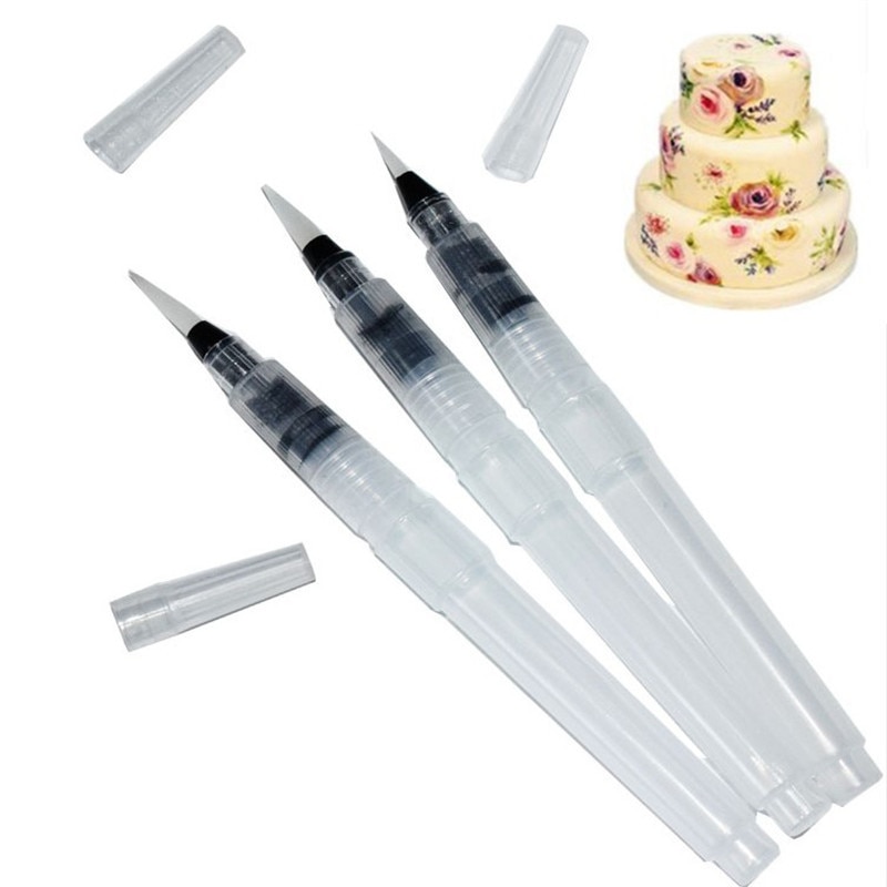 3 Pc Coloring Water Pen Voor Aquarel Cake Decorating Gereedschap/Water Borstel Schilderen Pen Fondant Cake Pen Decor Sugarcraft diy Pen