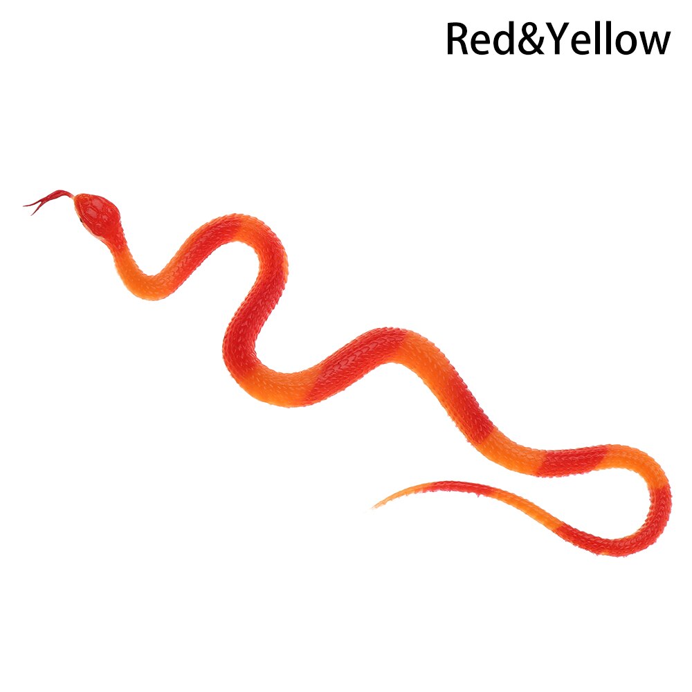 Serpent en caoutchouc de haute Simulation 1 pièce | Jouet Halloween Prank, accessoires pour décor, jouets Gag pour enfants, blagues animaux modèle serpent effrayant et humoristique: red and yellow