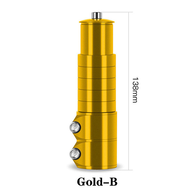 Mountain Fietsstuur Vorkbuis Rise Up Extender Extension Head Up Adapter Aluminium Steel Racefiets Stuurpen: 138mmGold