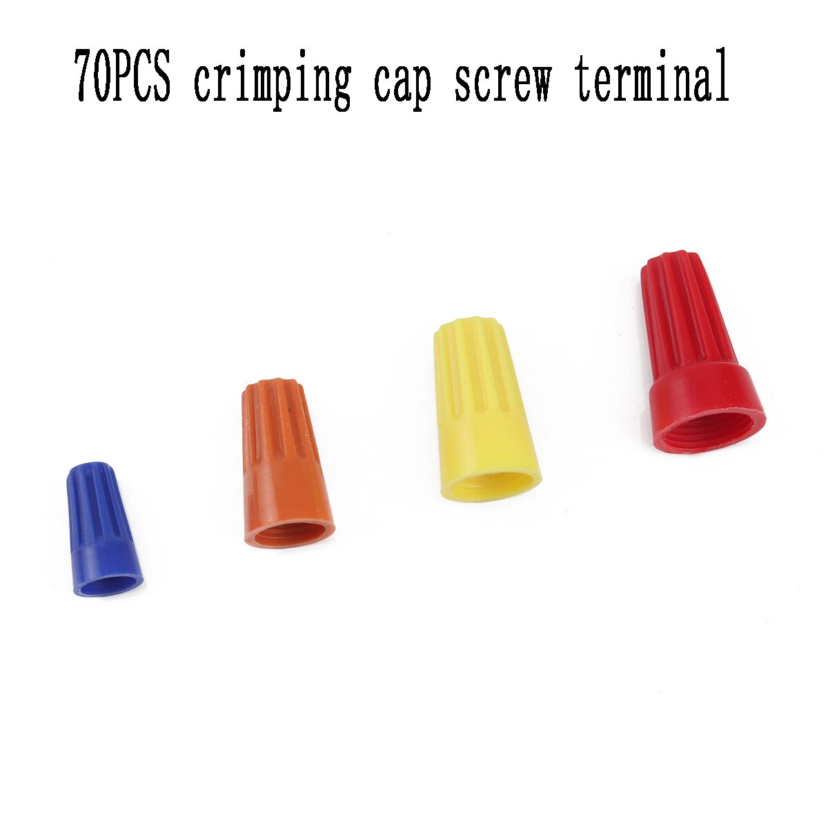 70PCS Crimping Cap Screw Terminal / Spring Crimping Cap Closed Terminal Waterproof Wiring Wire Connector