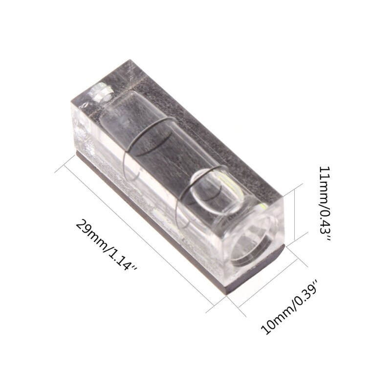 Mini spiritus boble niveau billede hængende måleværktøj med magnetstribe 29 x 11 x 10mm