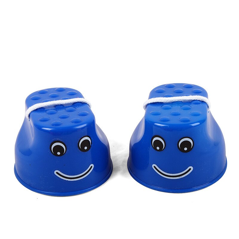 2 pcs children's stilt toys kindergarten stilts thick plastic smiling training equipment primary school balance toy outdoor extension: C