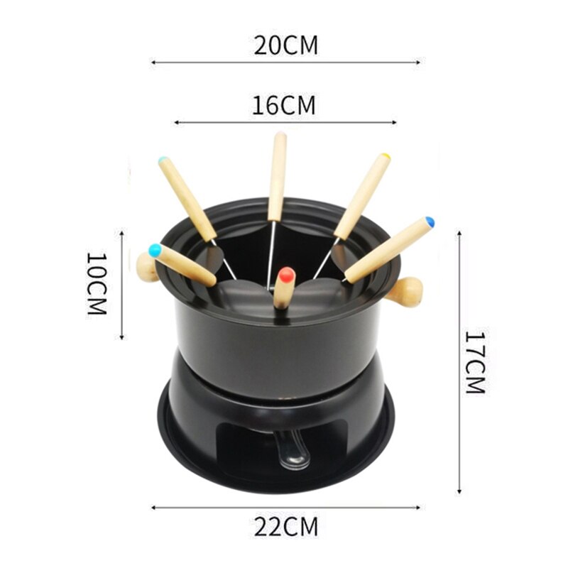 Chocolate Fondue Maker Set Multifunction Carbon Steel Ice Cream Chocolate Cheese Pot Melting Pot Fondue Set