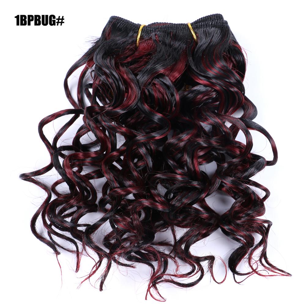 3Pcs/Lot Hair Weaving Afro Kinky Curly Hair Extensions For Women Synthetic High Temperature Fibre Ombre Crochet Hair Color: 1BPBUG