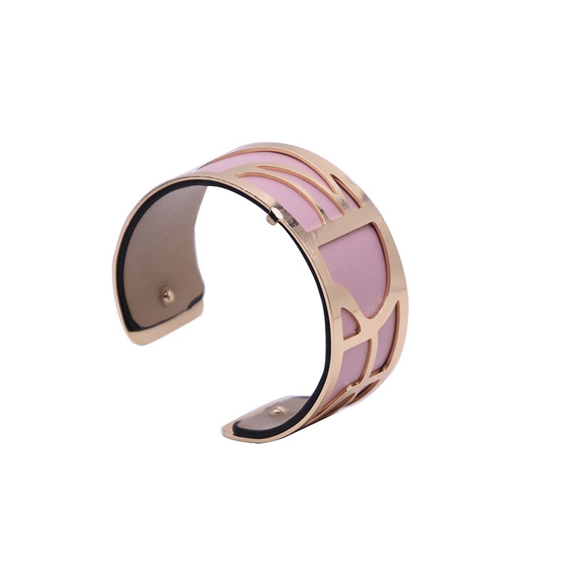 Slakkenhuis Manchet Armbanden Armband met Goud Kleur Manchette Armband Femme Acier Omkeerbare Lederen Georgette Armband Sieraden: WZ0080