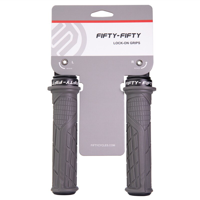 FIFTY-FIFTY MTB Bicycle Grips Custom Rubber Compound Single lock Handlebar Grips Shock-absorbing Soft Bike Grips: gray