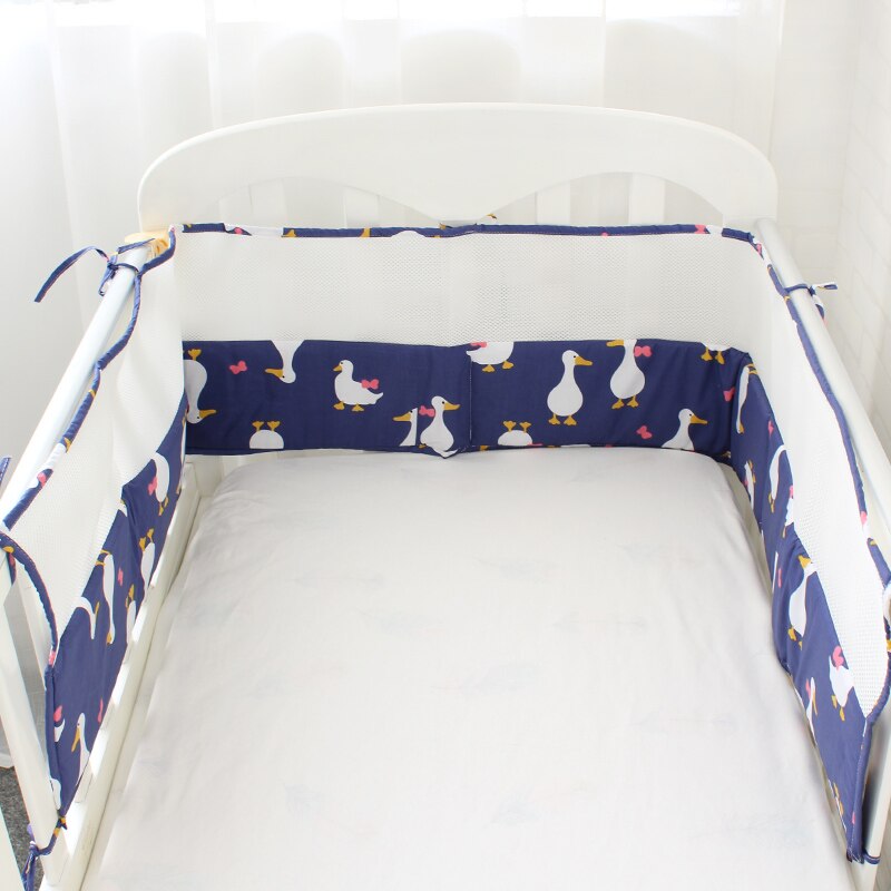 1 Pcs Mesh Crib Bumpers Breathable Star Crown Tree Cloud Baby Bedding Crib Liner Baby Cot Bed Around Protector: Duck