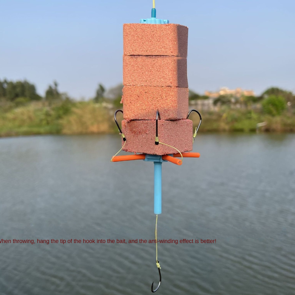 String Hook Fishing Bait Cage Carbon Steel Anti Winding Line Group Feeder Sinker Five Hook Bighead Carp Specific