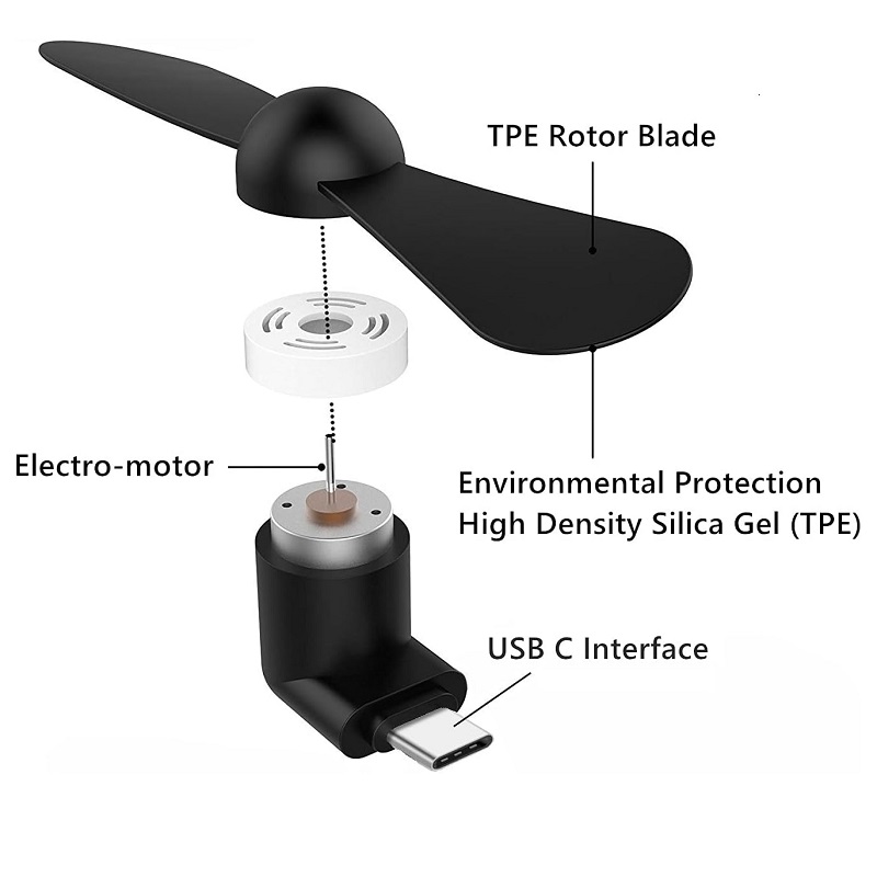 Ventilador para teléfono móvil Lightning/USB C para ventiladores de teléfono móvil iPhone Compatible con ventilador para teléfono inteligente iPhone16/15 tipo C