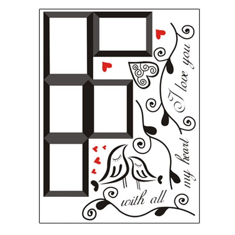Birds Family Tree black Wall Decals Home Decor Living Room Photo Frame Wall Stickers DIY Nural Art Pvc Wallpaper