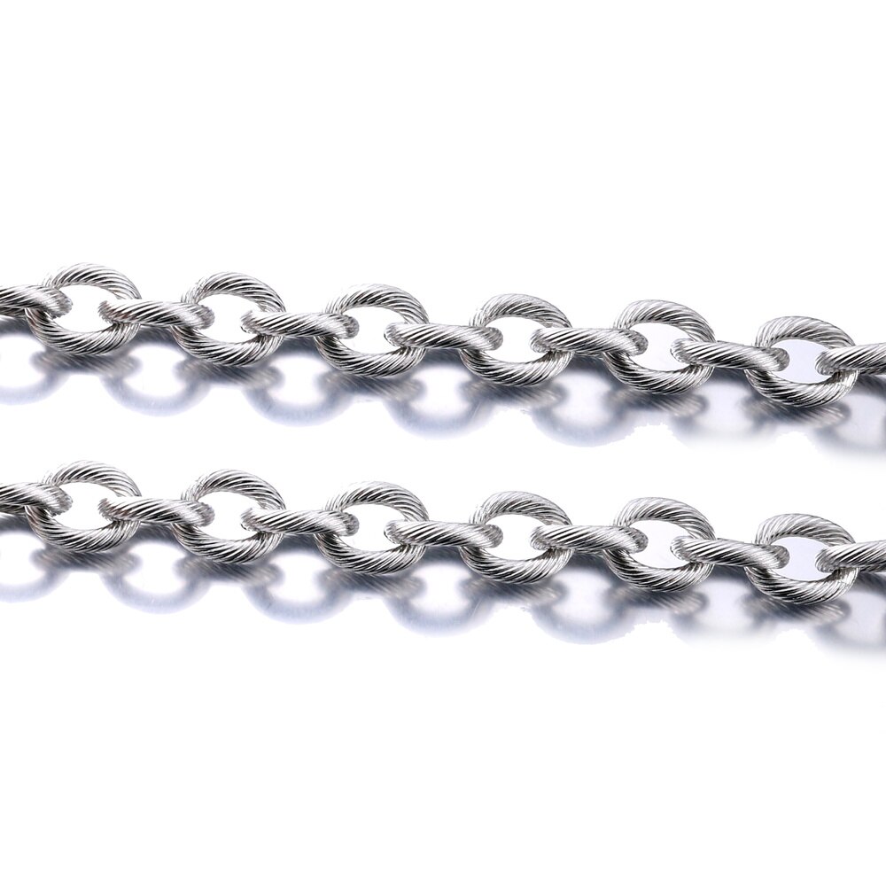 1 Meter Width 12mm Stainless Steel Cable Chain Bulk Heavy Circle Dull Textured Chunky Chains for Punk Rock Jewelry Making