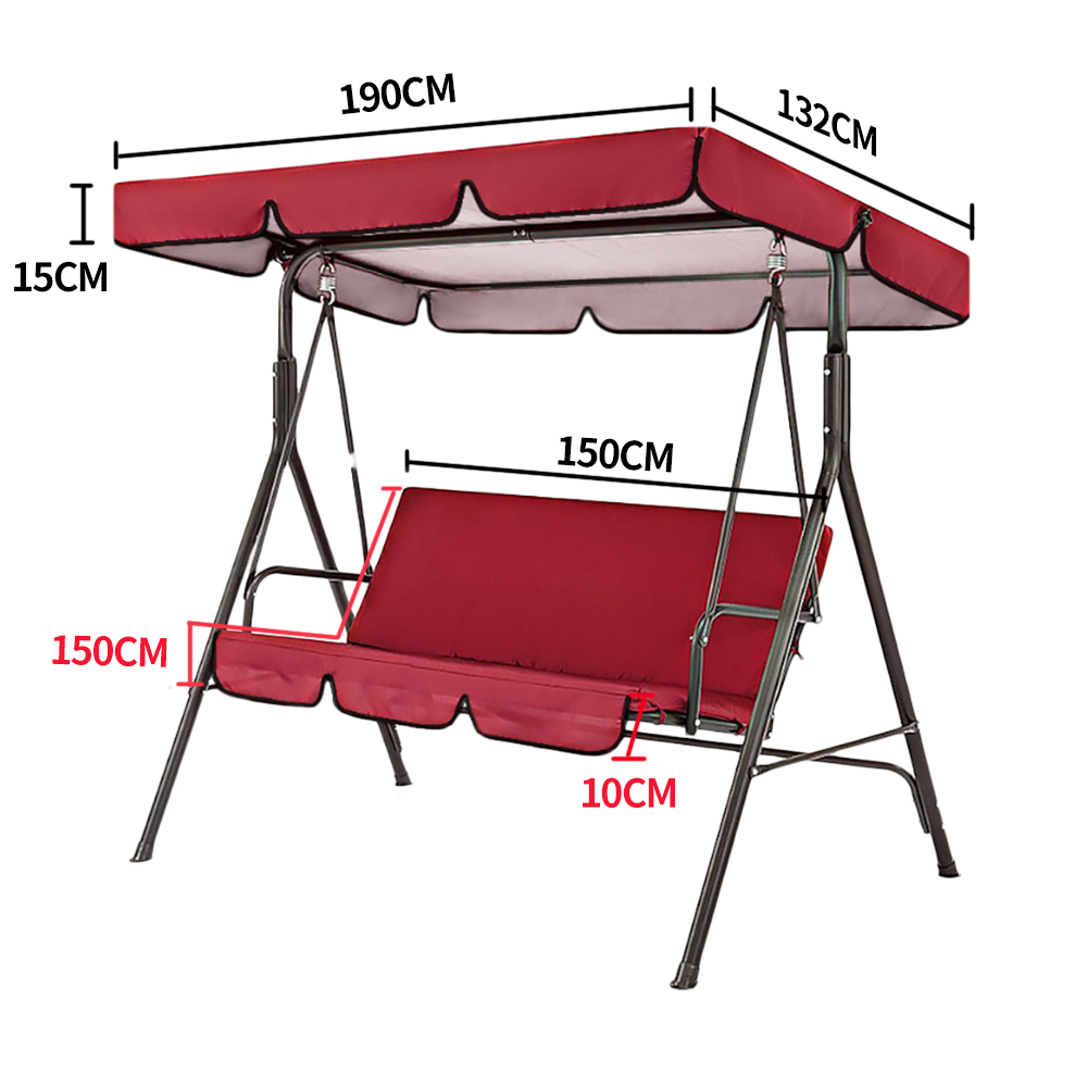 Swing Chair Cover Outdoor Garden Patio Swing Chair Seat and Top Cover Sunshade Canopy Waterproof Replacement Chair Awning