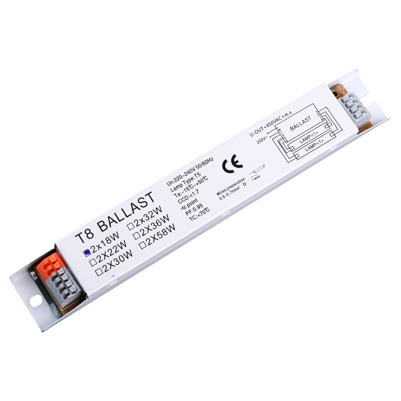 T8 220-240V Ac 2X58W Breed Voltage Elektronische Ballast Tl Lamp Voorschakelapparaten Q84D
