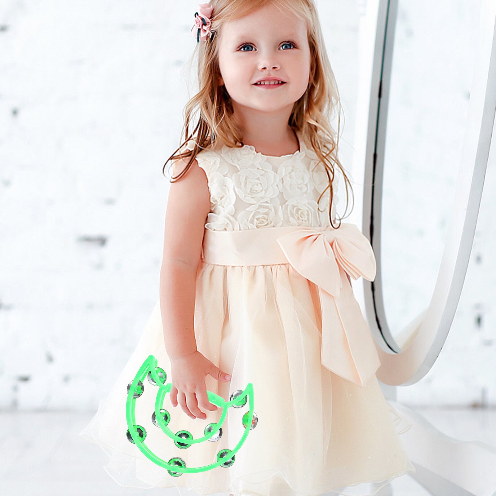 2Pcs Kids Hand Bell Musical Party Props Portable Hand Bell Random Color