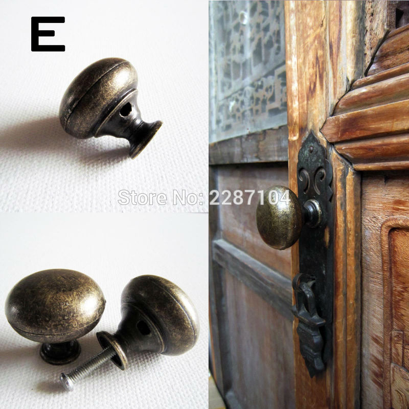 Poignée de meuble en laiton antique, bronze vintage, rond, coffre à bijoux, armoire, planche de Chi, commode, MELDoor, fenêtre, bouton côtelé, 2 pièces