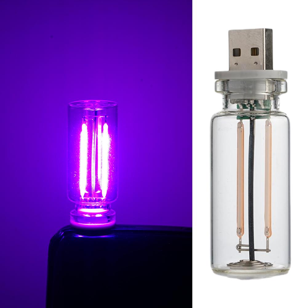 Auto 5V Nachtlampje LED Gloeidraadlamp Draagbare verlichting Plug Play USB-lamp Decoratieve sfeerlampen voor omgevde verlichting: Blauw