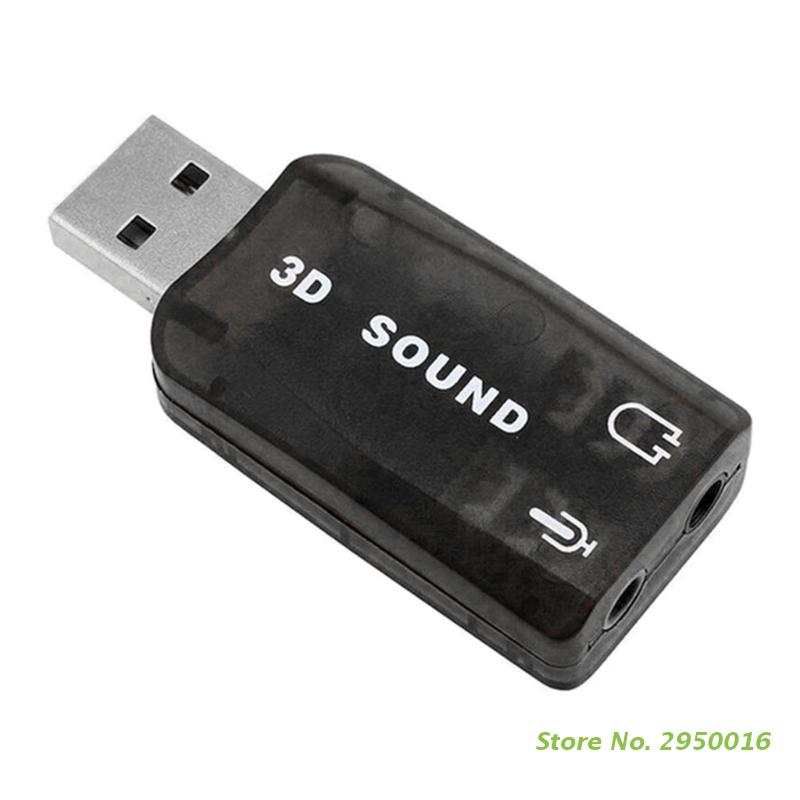 USB to 3.5mm Jack Audio Adapter USB 2.0 to Aux Mic Headphone External 3D Sound Card HFR8103 Chip for PC