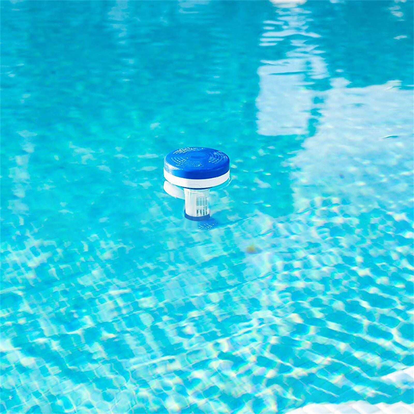 Floating Swimming Pool Blue Pool Dispenser Floater Dispenser Adjustable Rotating Pool Dispenser With Scale Plastic