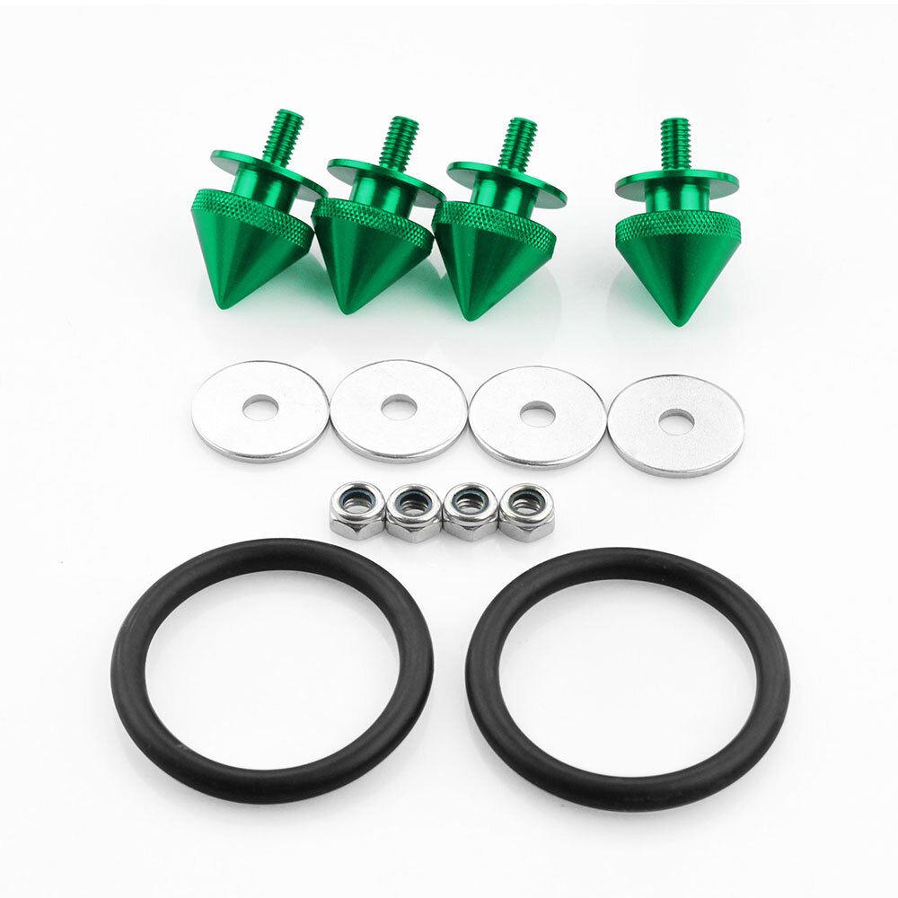 4 Pcs of Pack Car Truck Spike Front Bumper Hatch Lids Quick Release Fasteners Nuts Bolt Alloy Quick Release Fasteners Kit QRF015: Green