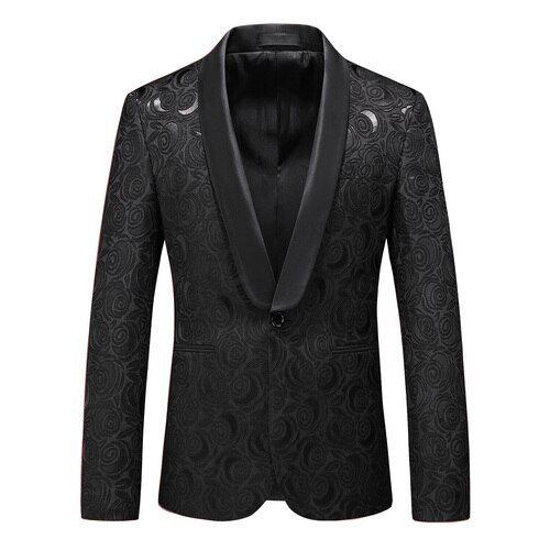 Men Formal Suit Jackets Business Uniform Work Blazer Tops Solid Regular Slim Fit White Wedding Suit for Men Big Size S-5XL: black / XXXL