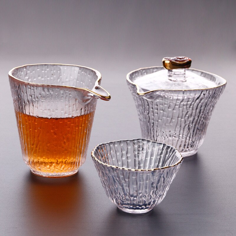 Taza de vidrio resistente al calor, vaso de Sake de estilo japonés hecho a mano, martillado pequeño, , 1 ud.