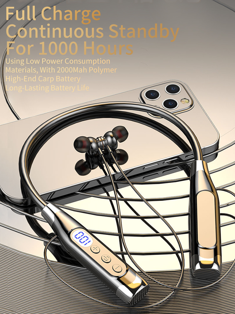 Bluetooth-Kopfhörer, kabellose Kopfhörer, magnetisch, Sport-Nackenbügel, um den Hals hängende TWS-Ohrhörer, kabelloses Bluetooth-Headset mit Mikrofon
